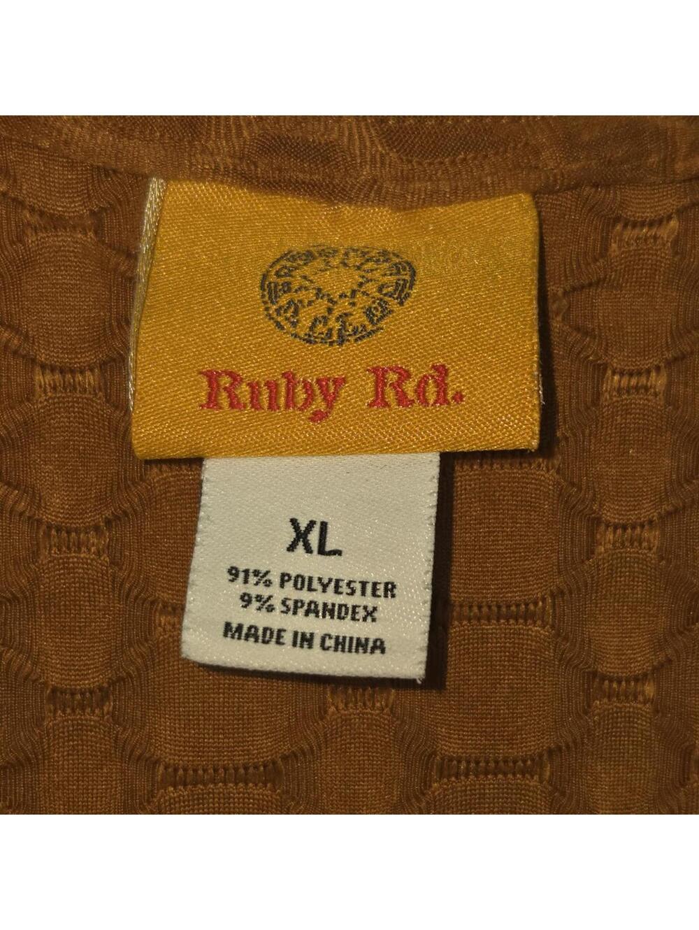 Ruby Rd. Rust Textured Long Sleeve Top Size XL - Picture 4 of 4